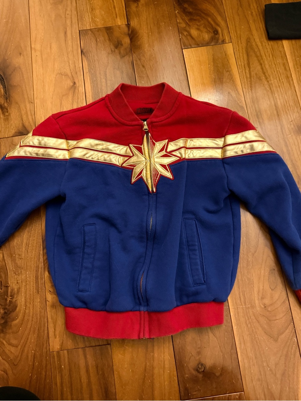 Kids Red & Blue Captain-Inspired marvel Zip Jacket size 7/8